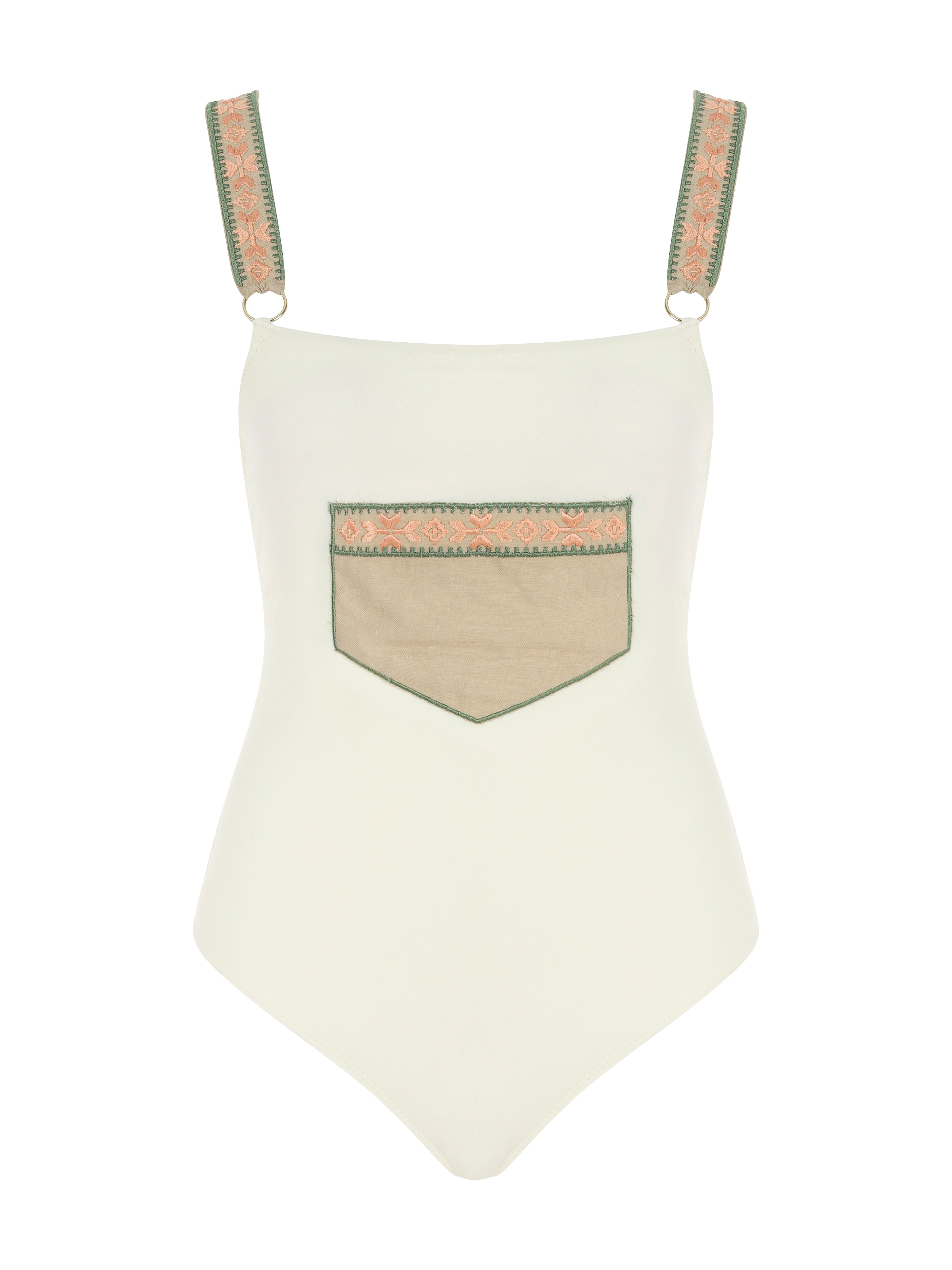 Posh One Piece Designer Cream Swimsuit