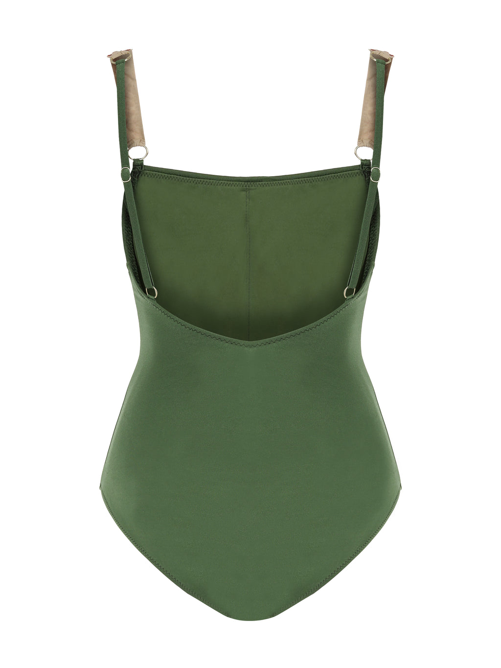 Posh One Piece Designer Khaki Swimsuit