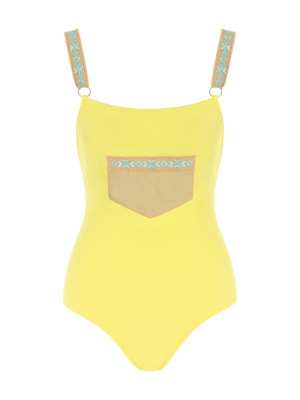 Posh One Piece Designer Yellow Swimsuit