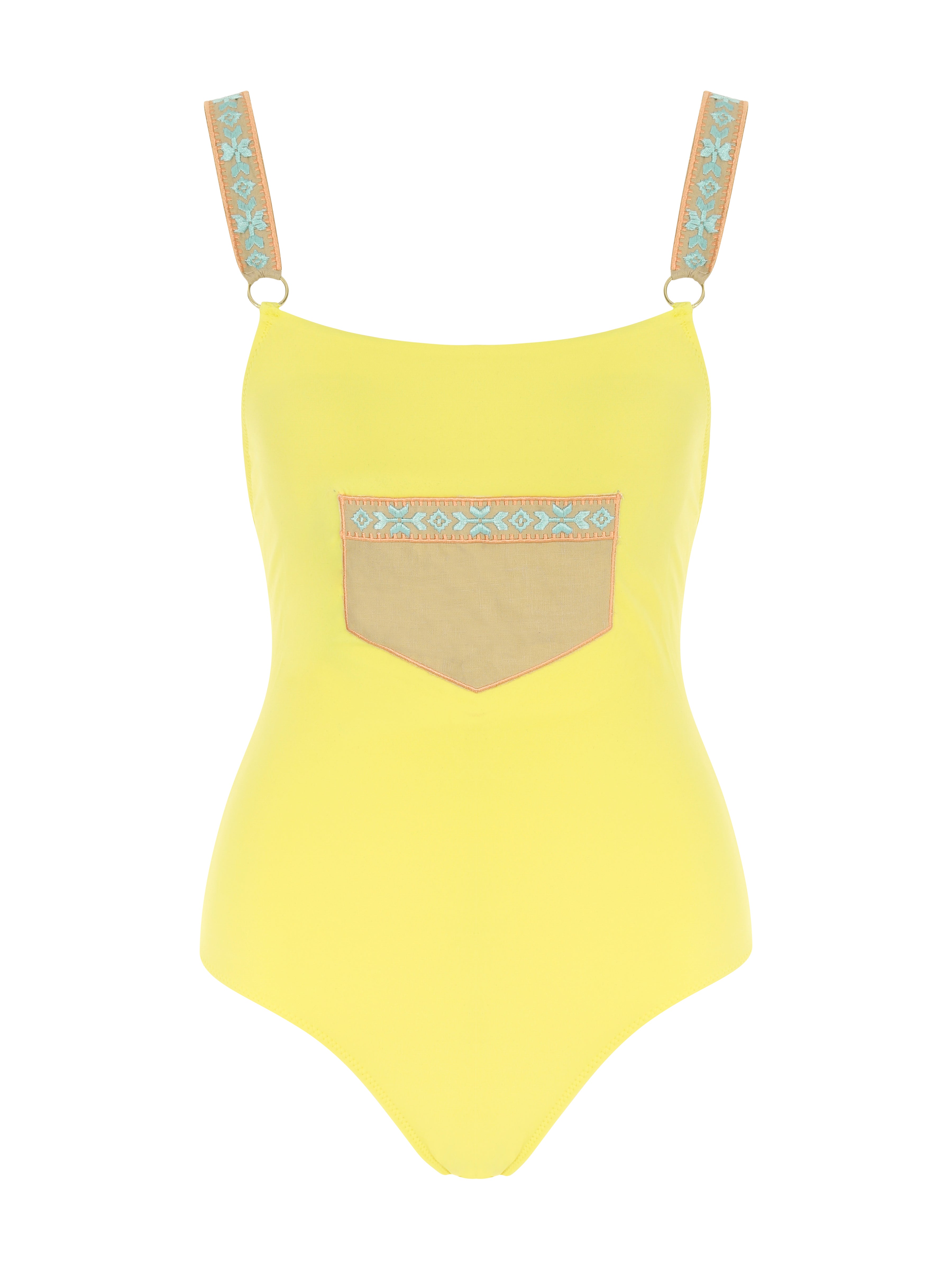 Posh One Piece Designer Yellow Swimsuit