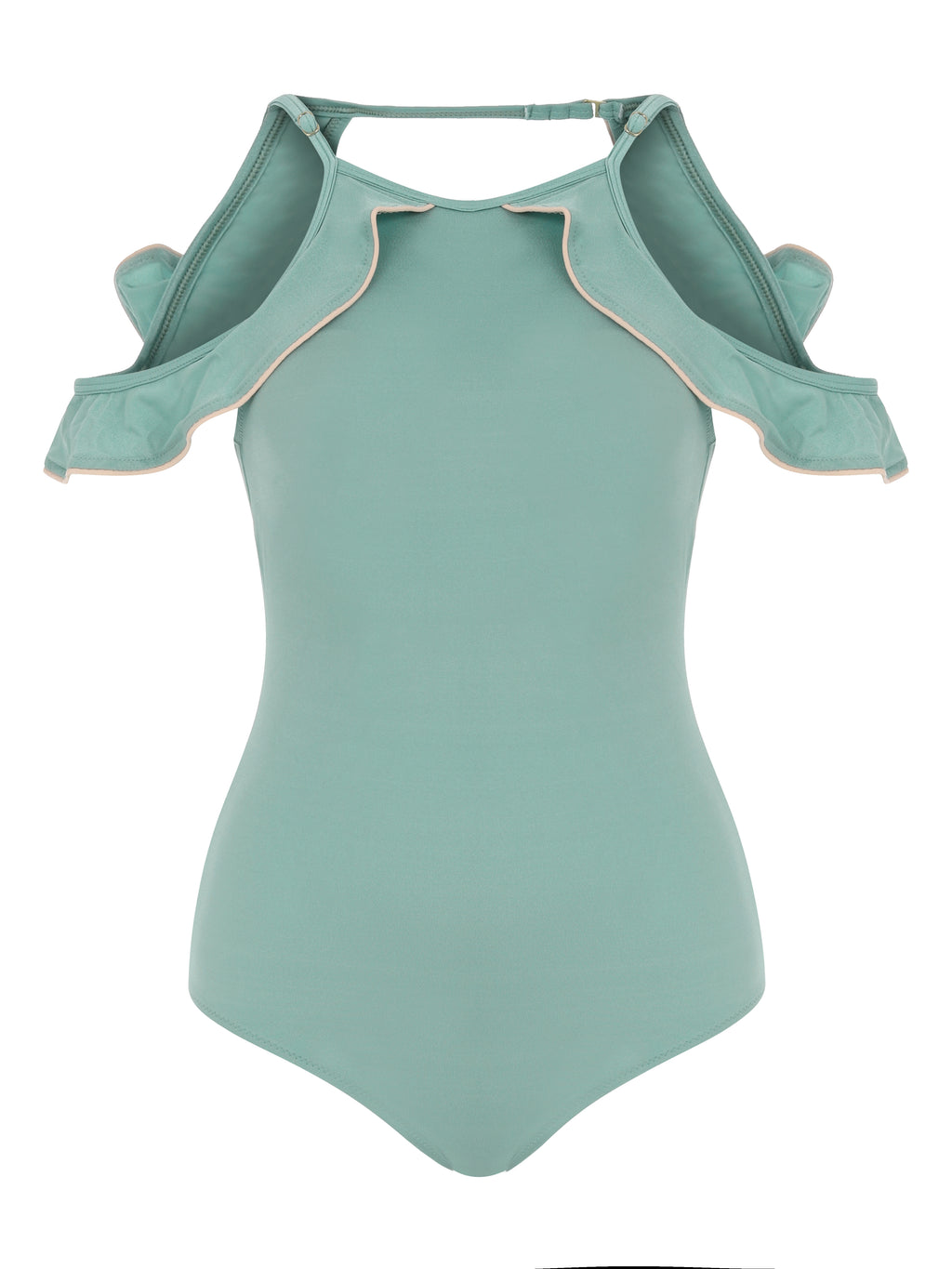 بدلة سباحة سالفي من قطعة واحدة بتصميم كشكش