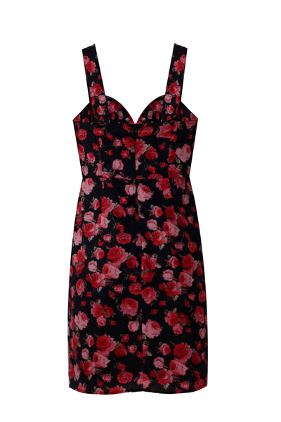 Rose Romance Black & Red Designer Dress