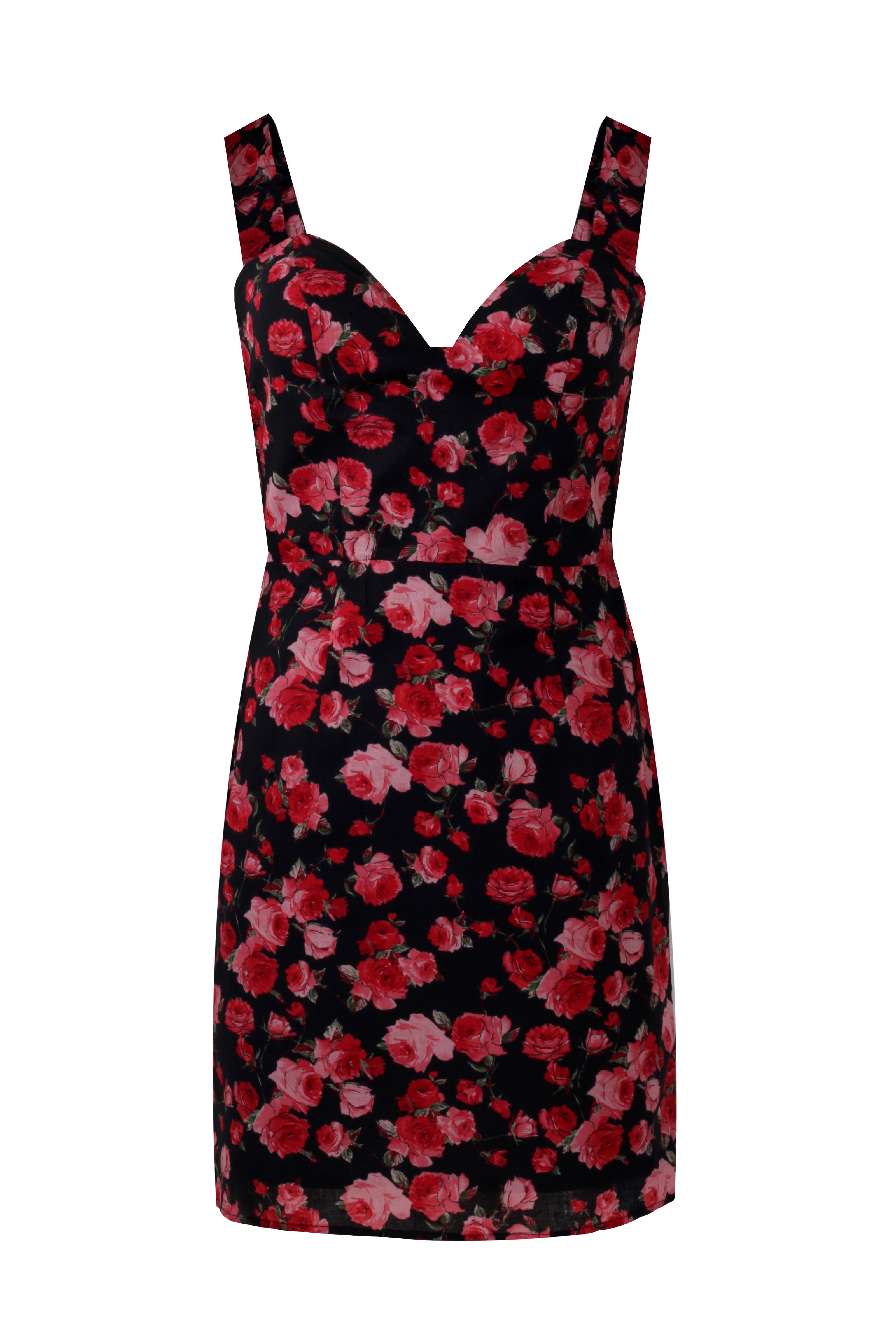 Rose Romance Black & Red Designer Dress