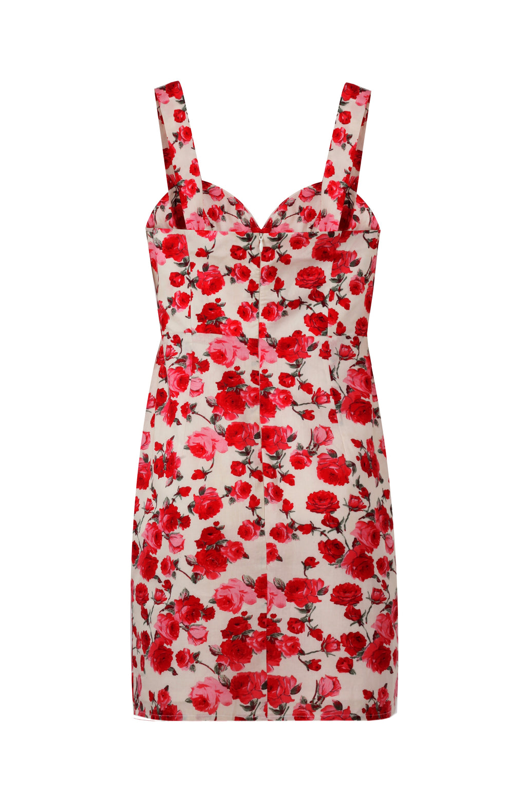 Rose Romance White & Red Designer Dress