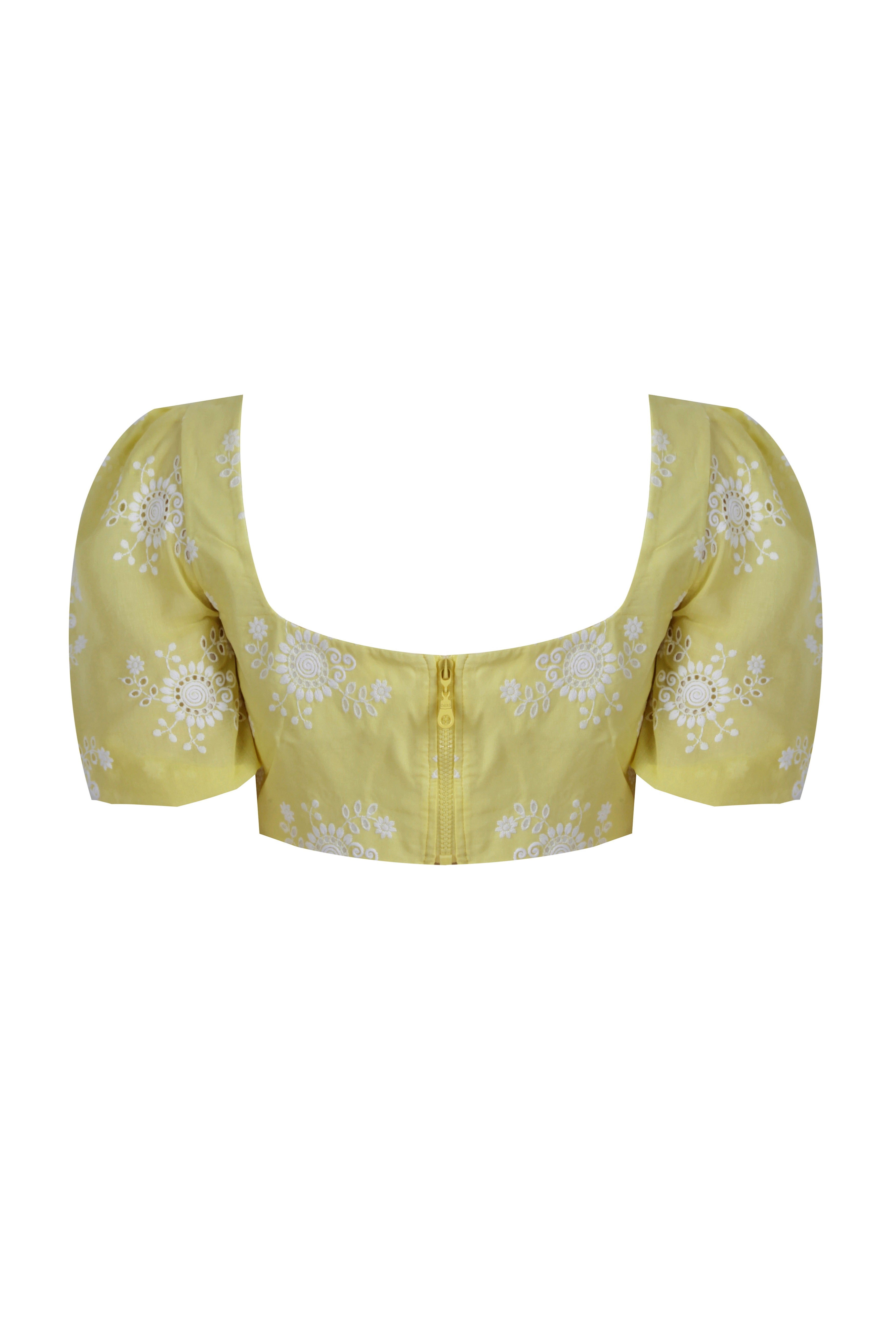 Seaside Whisper Yellow Designer Crop Top