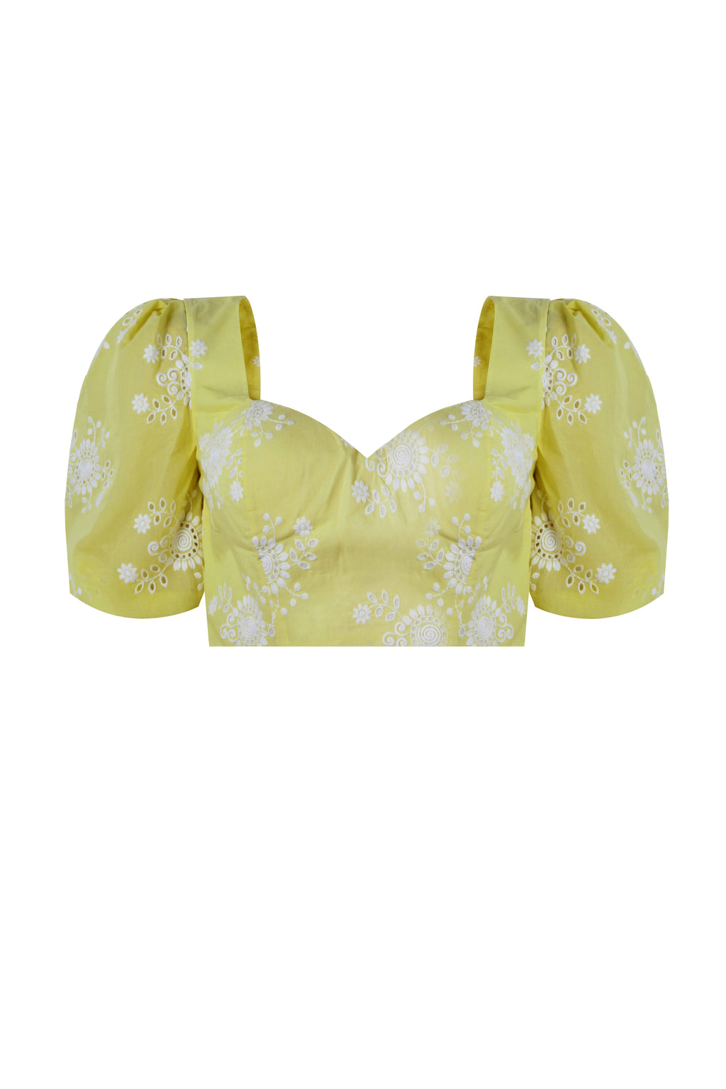 Seaside Whisper Yellow Designer Crop Top