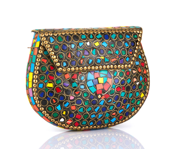 Colorful Designer Mosaic Clutch Bag