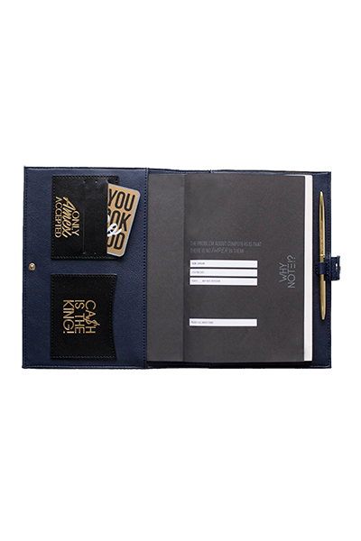 Designer Fancy Note Bag Navy-Black Mirror