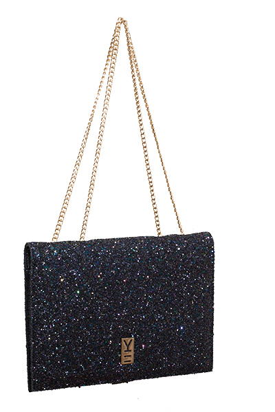 Designer Fancy Note Bag Navy Glitter Mirror