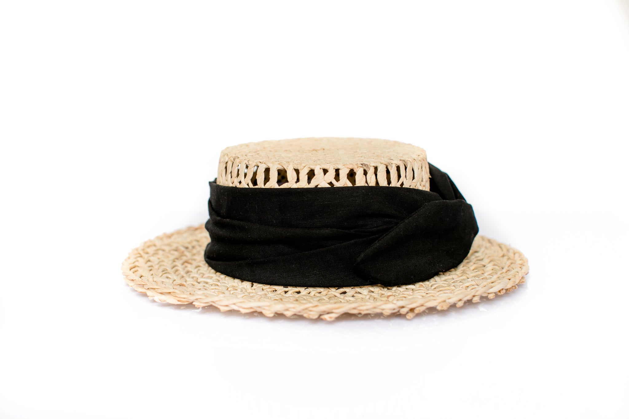 Designer Straw Black Hat