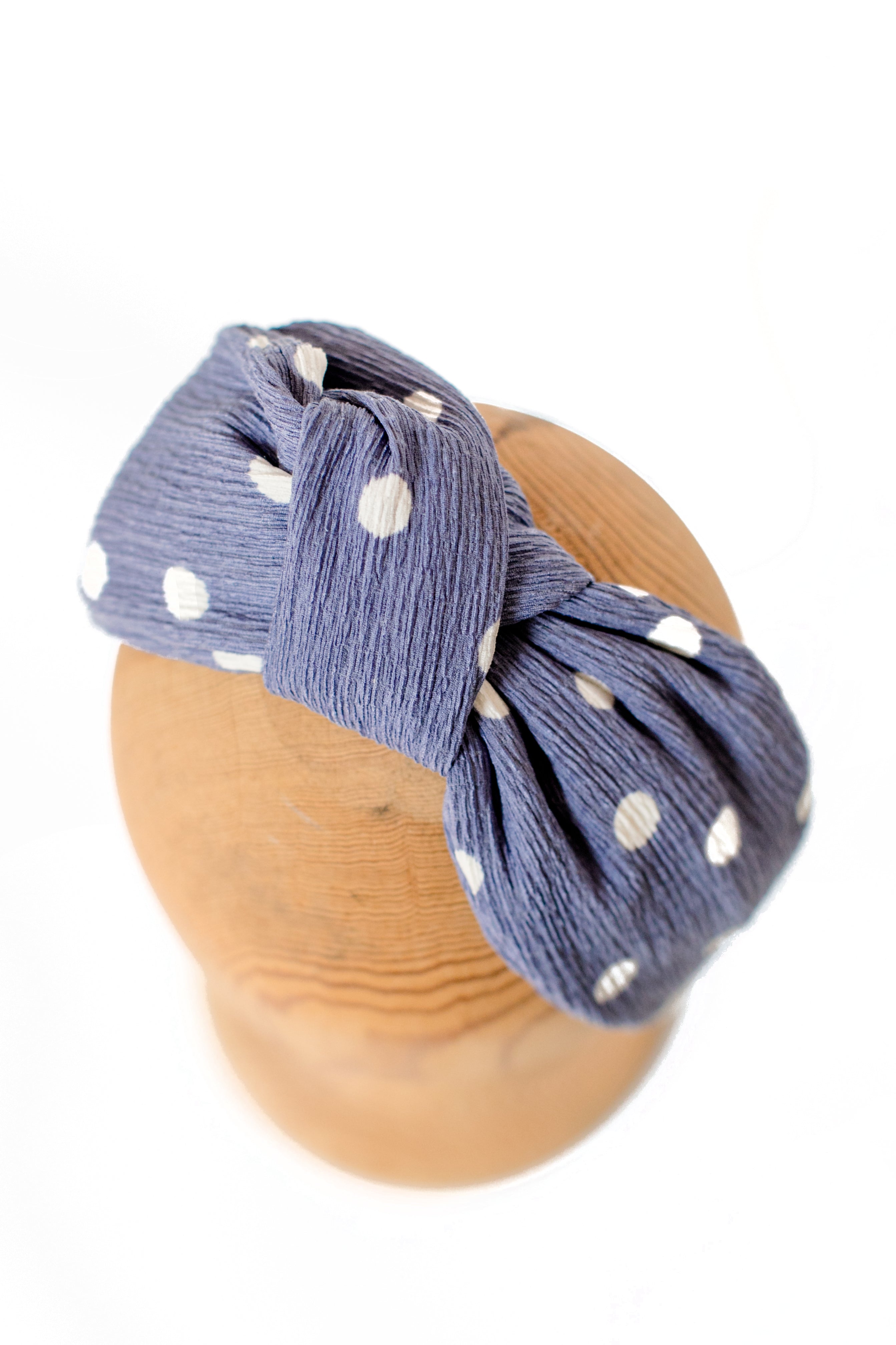 Designer Headband Blue Polka Dots