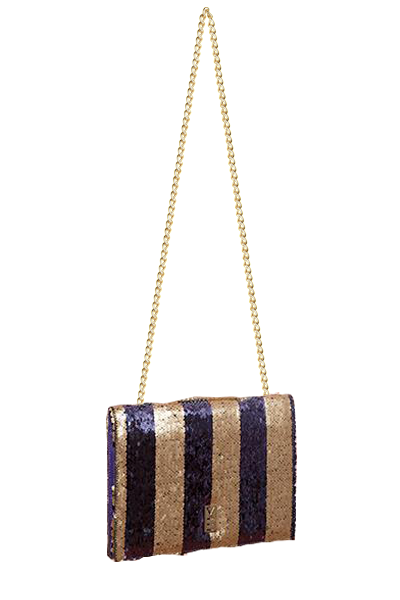 Designer Fancy Note Bag Gold-Purple Mirror