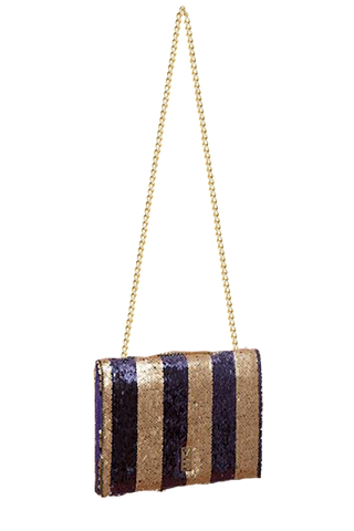 Designer Fancy Note Bag Gold-Purple Mirror