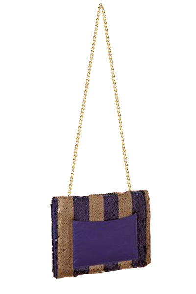 Designer Fancy Note Bag Gold-Purple Mirror