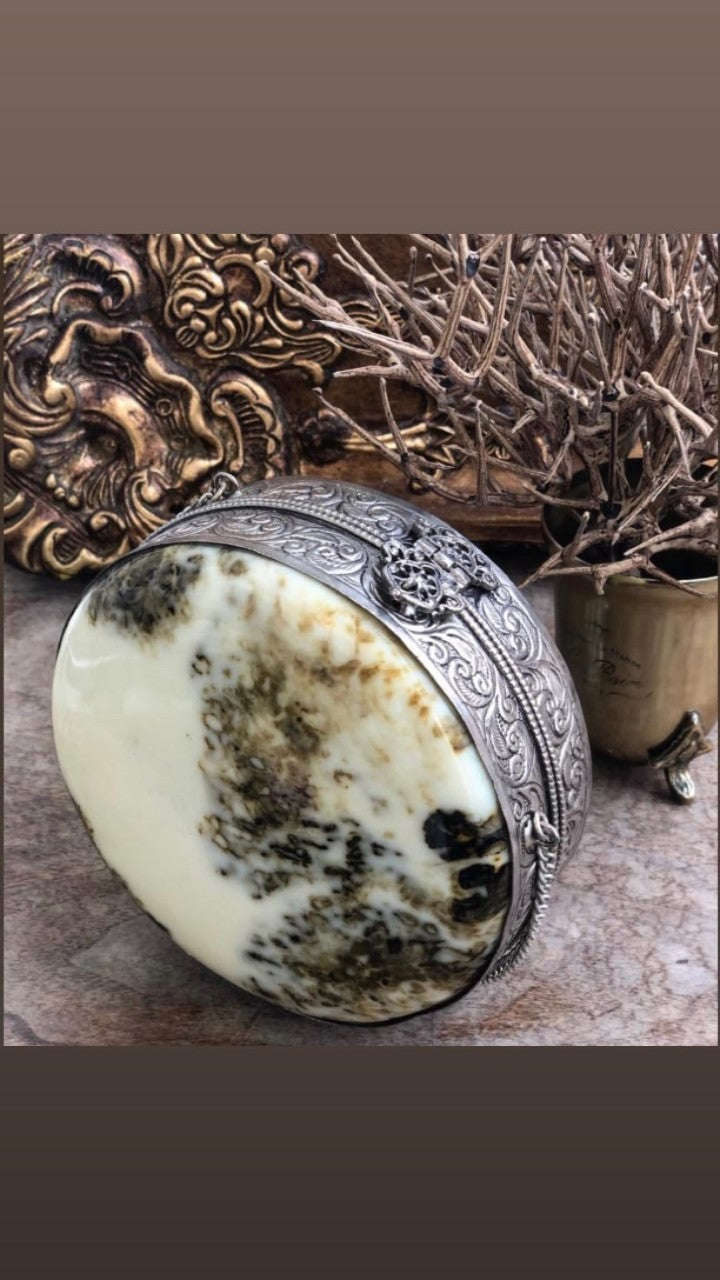 White Beige Designer Marble Clutch Bag